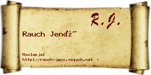 Rauch Jenő névjegykártya